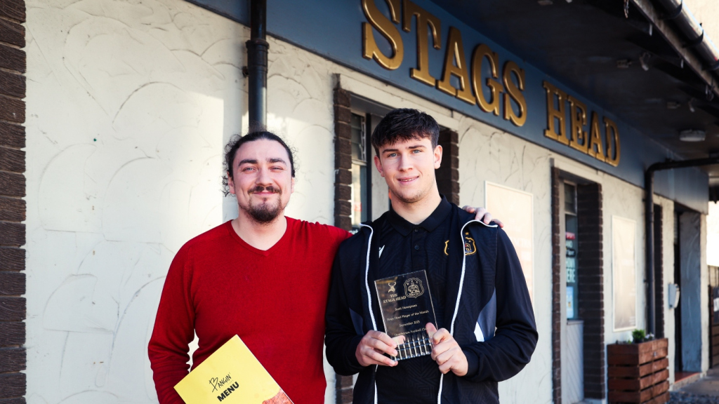 Scott Honeyman Stags Head Player of the Month for September