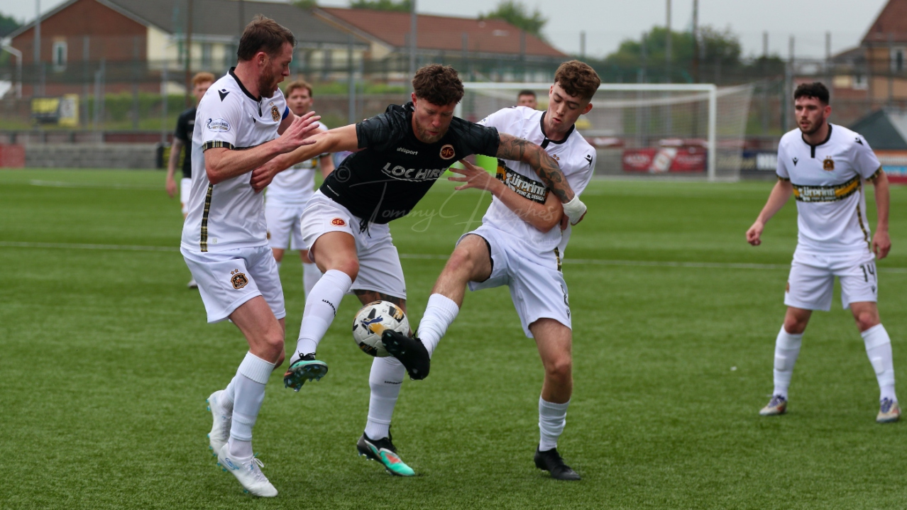 Carrick McEvoy in action for Dumbarton in June 2025
