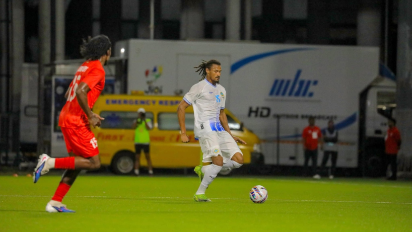 Dumbarton defender Ali Omar in action for Somalia