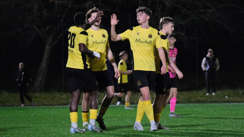 Dumbarton U20s celebrate a goal
