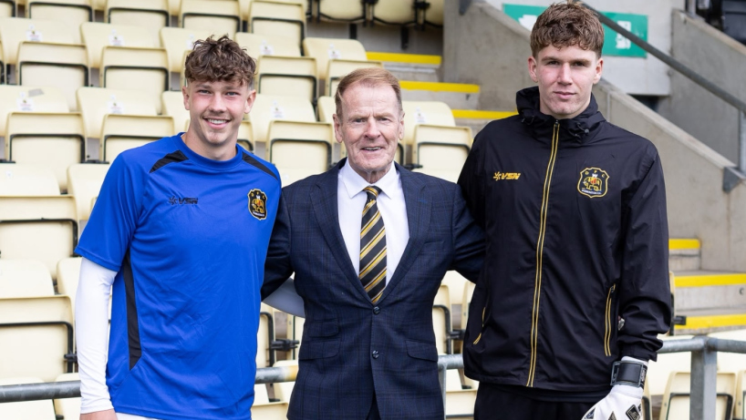 Owen Hartington, Murdo Macleod and Aidan Rice - Dumbarton FC and Celtic players