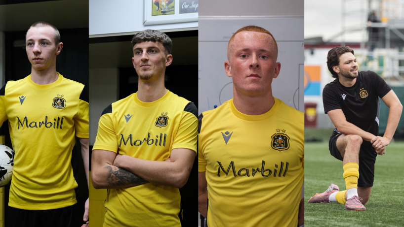 Brandon Muir, Derin Marshall, Jon Dunbar and Aedan Gilfedder of Dumbarton FC
