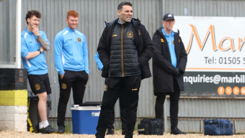 Frank McKeown on the touchline as manager of Dumbarton FC