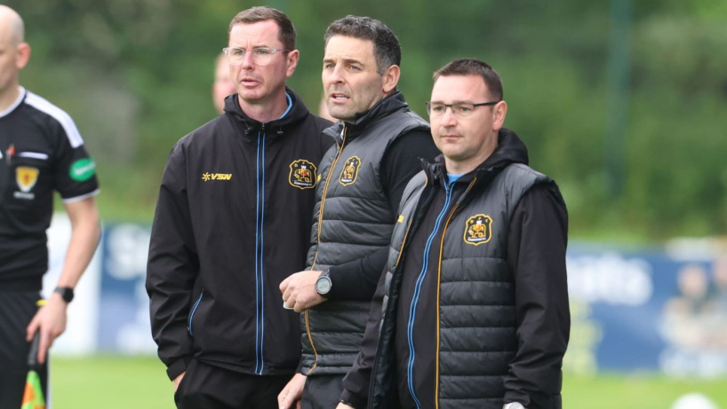 Stephen Simmons, Mark Docherty and Frank McKeown of Dumbarton FC
